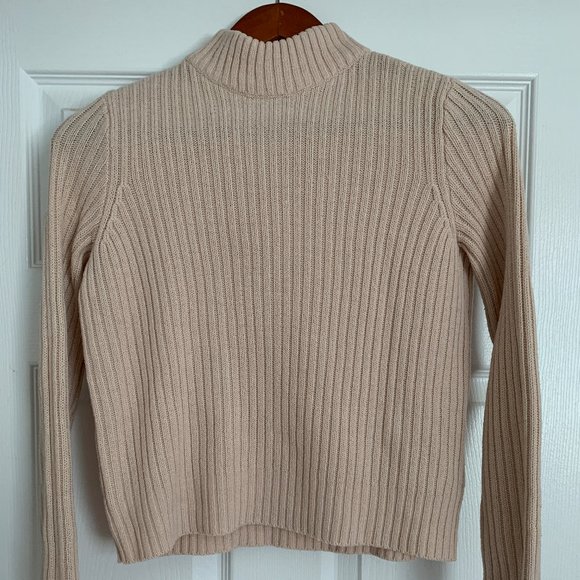 Turtleneck H and M H&M Mockneck Pink Ribbed